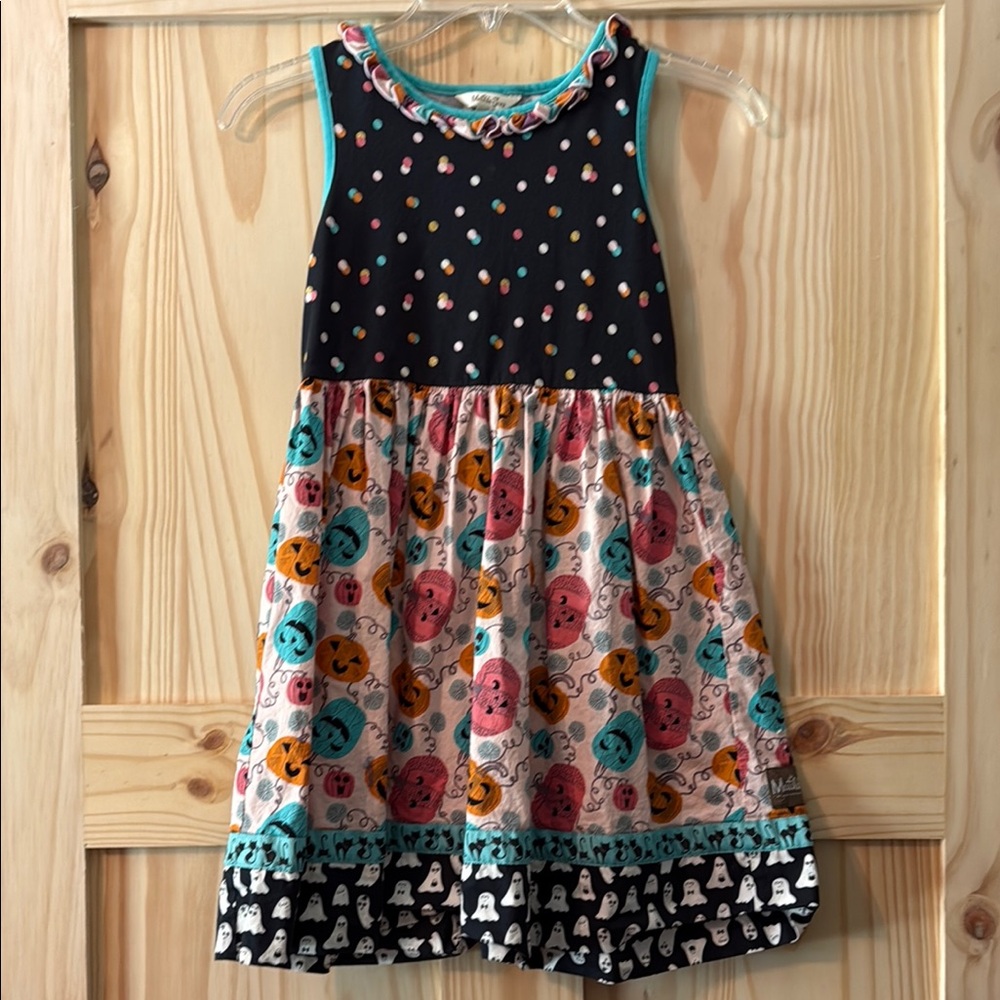 Colorful Polka Dot and Floral Kids Dress